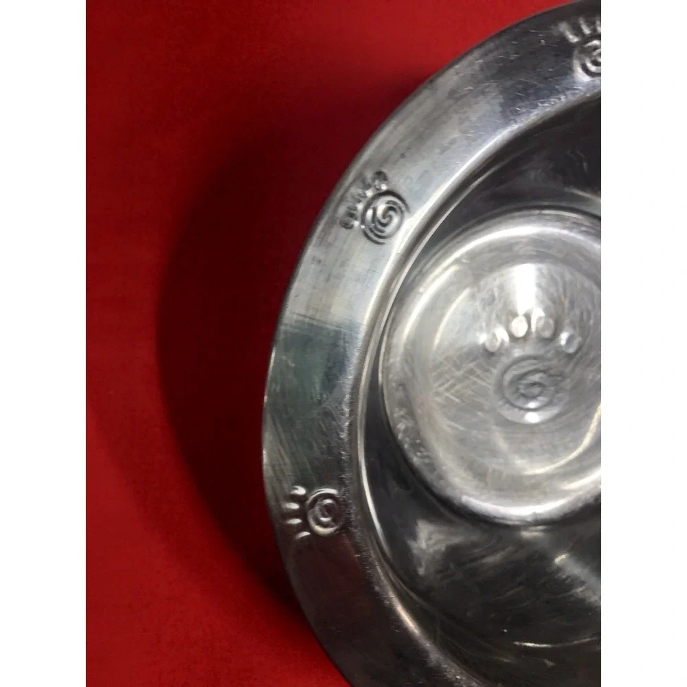 Silver Stainless Paw Prints Dog Bowl